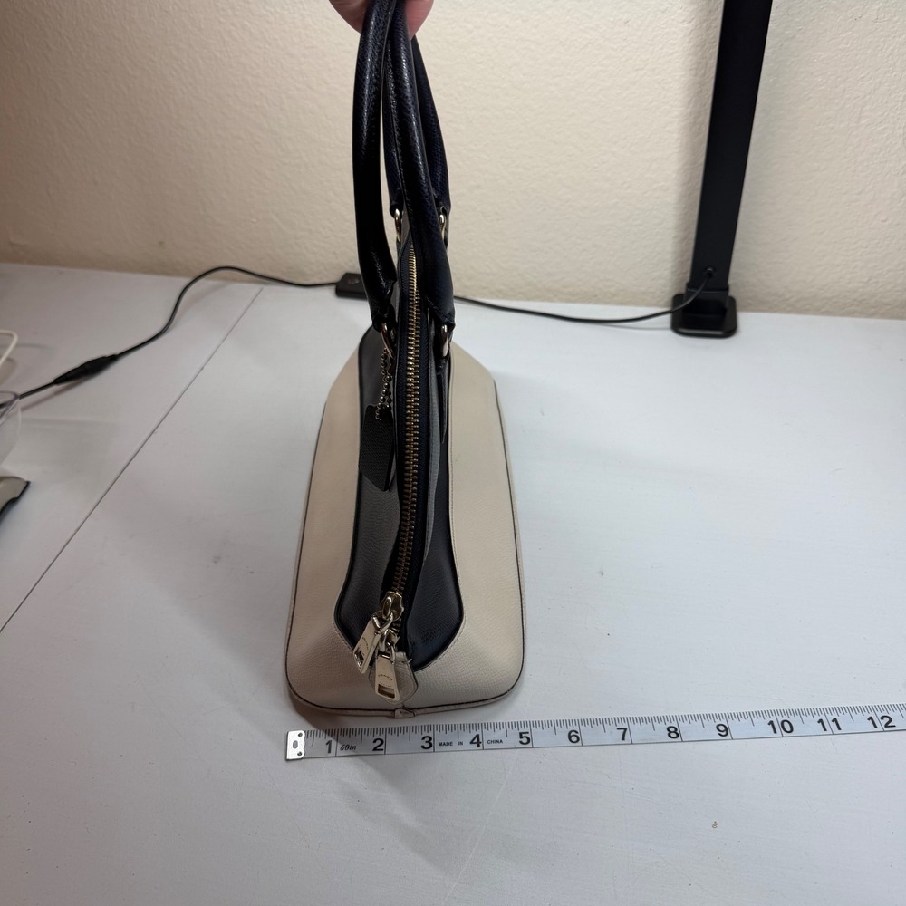 COACH Cora Crossgrain Domed Satchel F34491 Midnight/Chalk Hang Tag NO STRAP‎ Y2k - Picture 7 of 16